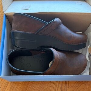 Dansko Women's Dark Brown Leather Clogs